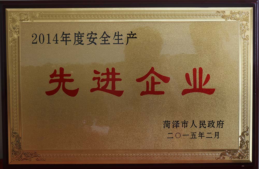 2015年12月榮獲安全生產(chǎn)先進企業(yè)